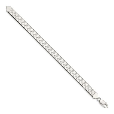 Sterling Silver 8.75mm Herringbone Chain Bracelet – view 2