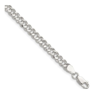 Sterling Silver 4.75mm Hammered Curb Chain