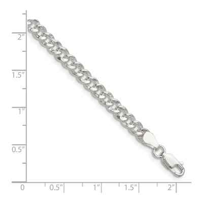 Sterling Silver 4.75mm Hammered Curb Chain Bracelet – view 2
