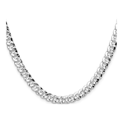 Sterling Silver 6.35mm Hammered Curb Chain – view 2