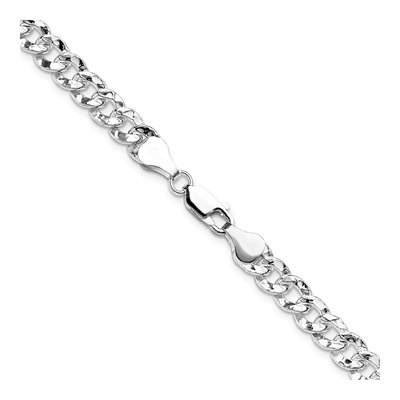 Sterling Silver 6.35mm Hammered Curb Chain – view 3