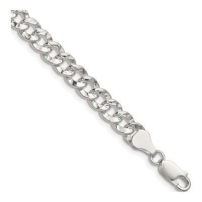 Sterling Silver 6.35mm Hammered Curb Chain