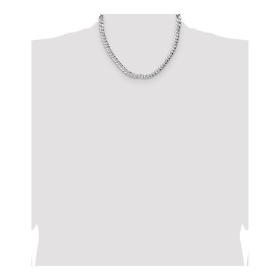 Sterling Silver 7.6mm Hammered Curb Chain – view 4