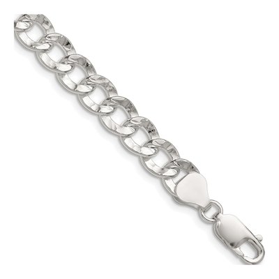Sterling Silver 7.6mm Hammered Curb Chain