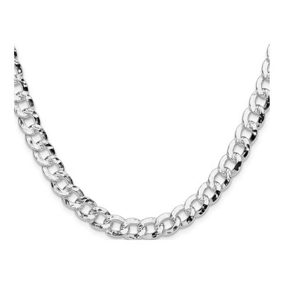 Sterling Silver 7.6mm Hammered Curb Chain – view 2