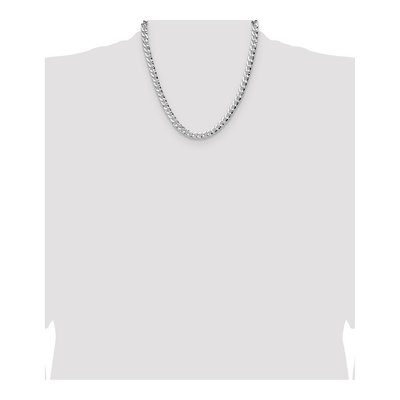 Sterling Silver 7.6mm Hammered Curb Chain – view 4