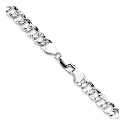 Sterling Silver 7.6mm Hammered Curb Chain – view 3