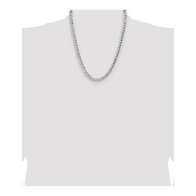 Sterling Silver 7.6mm Hammered Curb Chain – view 4