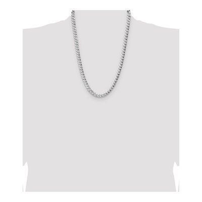 Sterling Silver 7.6mm Hammered Curb Chain – view 4