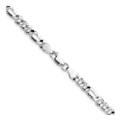 Sterling Silver 4.8mm Hammered Figaro Chain – view 3