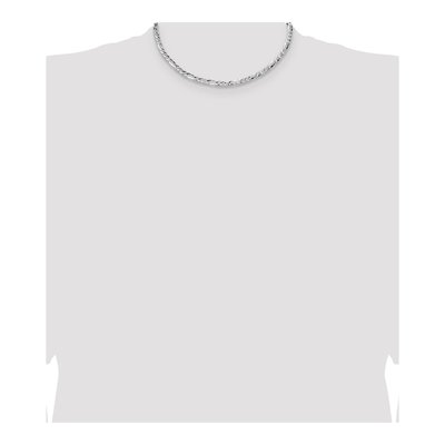 Sterling Silver 4.8mm Hammered Figaro Chain – view 4
