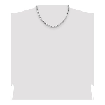 Sterling Silver 4.8mm Hammered Figaro Chain – view 4