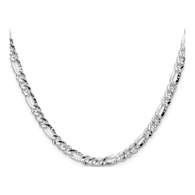 Sterling Silver 4.8mm Hammered Figaro Chain – view 2