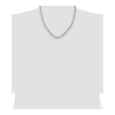 Sterling Silver 4.8mm Hammered Figaro Chain – view 4