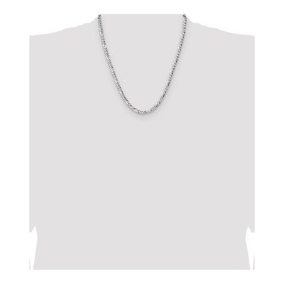 Sterling Silver 4.8mm Hammered Figaro Chain – view 4