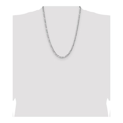 Sterling Silver 4.8mm Hammered Figaro Chain – view 4