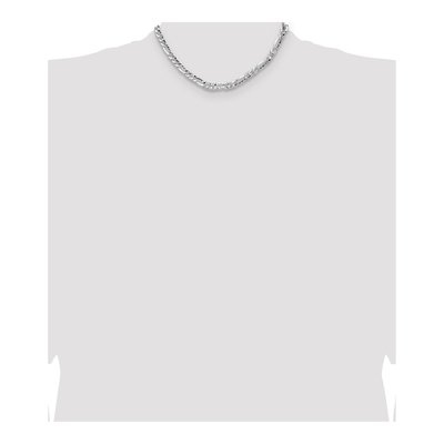 Sterling Silver 6.3mm Hammered Figaro Chain – view 4