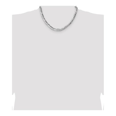 Sterling Silver 7.6mm Hammered Figaro Chain – view 4