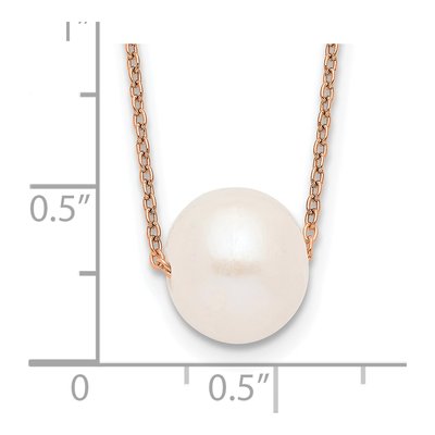Rose Gold-Plated Sterling Silver Freshwater Cultured Pearl Near Round Necklace – view 4