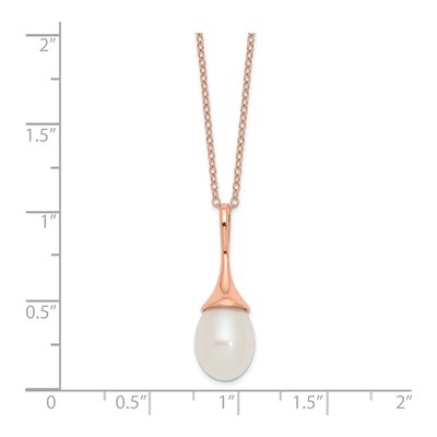 Rose Gold-Plated Sterling Silver Freshwater Cultured Pearl Teardrop Necklace – view 4