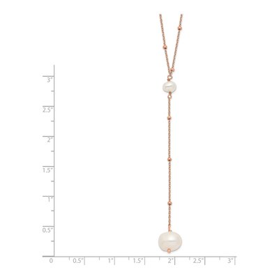 Rose Gold-Plated Sterling Silver Freshwater Pearl Necklace – view 3