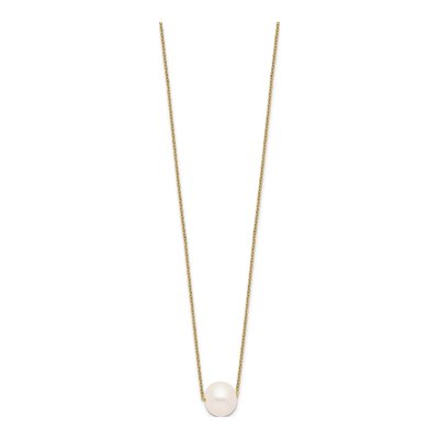 Gold-Plated Sterling Silver Freshwater Cultured Pearl Near-Round Necklace – view 2