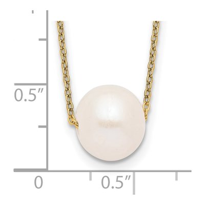 Gold-Plated Sterling Silver Freshwater Cultured Pearl Near-Round Necklace – view 3