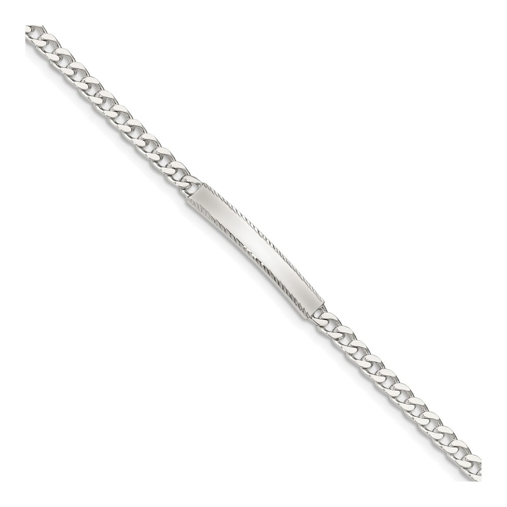 Sterling Silver Curb Link ID Bracelet