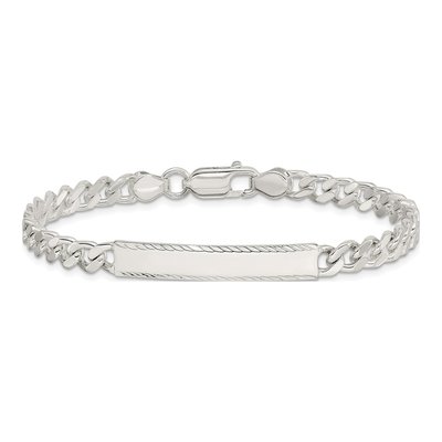 Sterling Silver Curb ID Bracelet – view 4