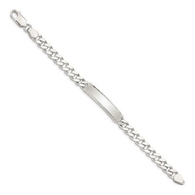 Sterling Silver Curb Link ID Bracelet – view 3