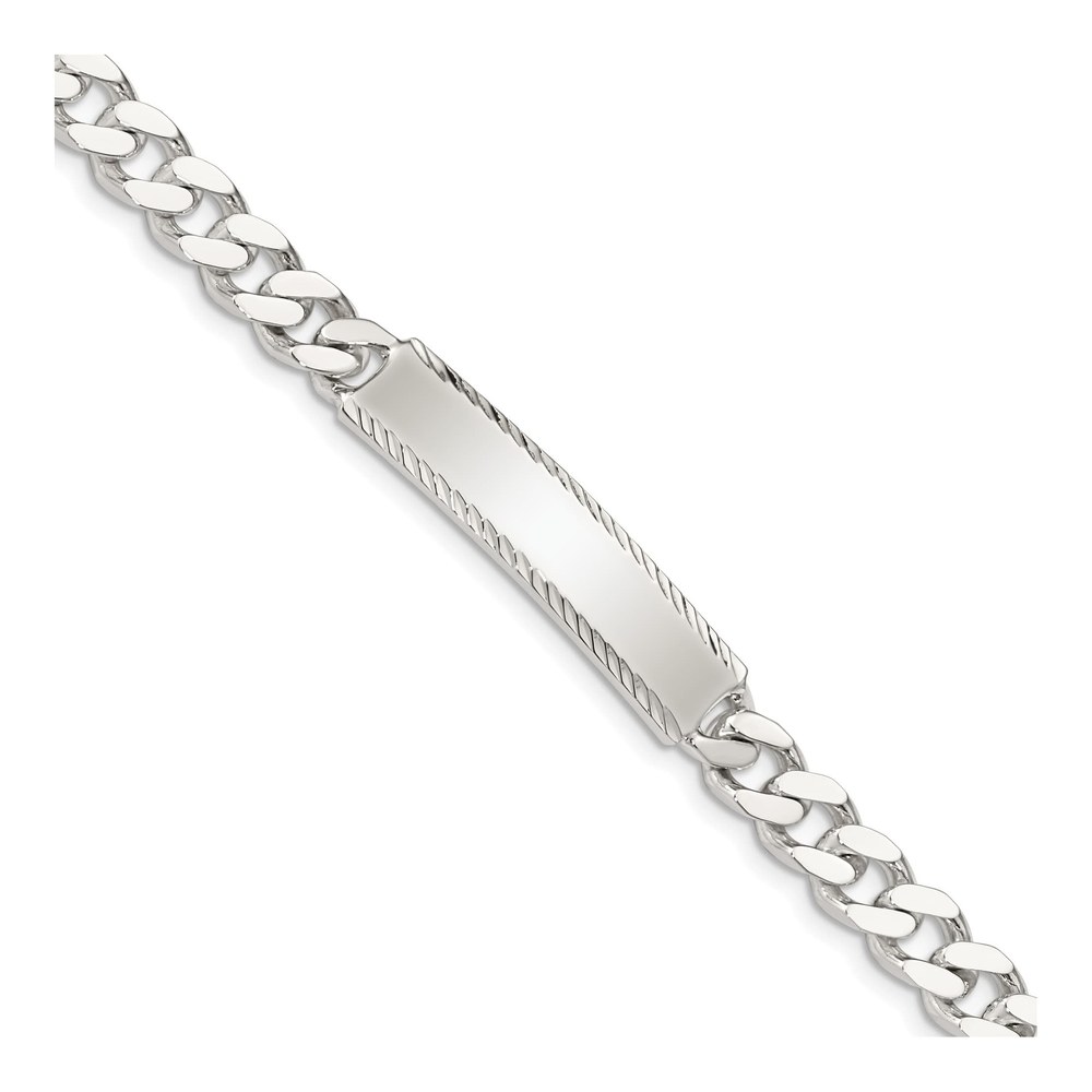 Sterling Silver Curb Link ID Bracelet