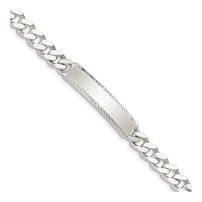 Sterling Silver Curb Link ID Bracelet