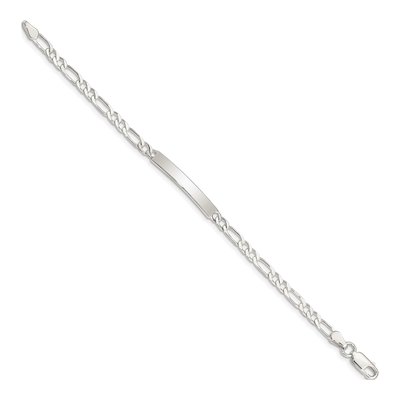 Sterling Silver Figaro ID Bracelet – view 3