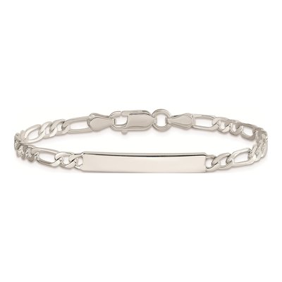 Sterling Silver Figaro ID Bracelet – view 4
