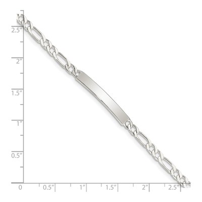 Sterling Silver Figaro ID Bracelet – view 5