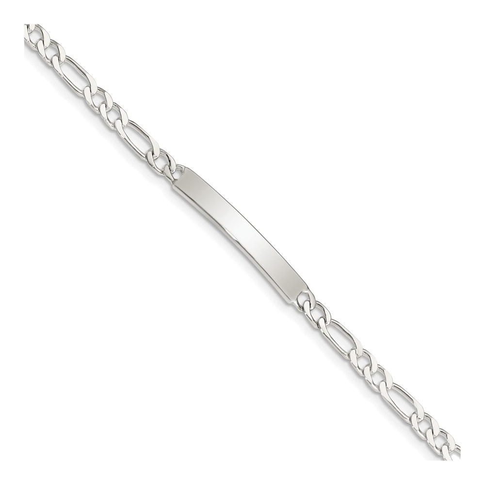 Sterling Silver Figaro ID Bracelet