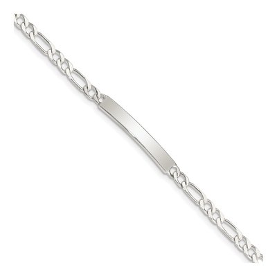 Sterling Silver Figaro ID Bracelet