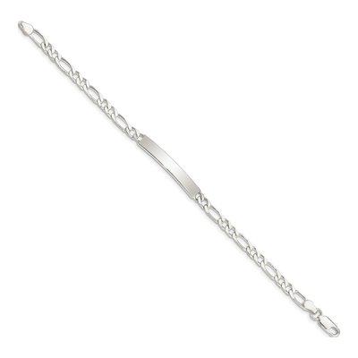 Sterling Silver Figaro ID Bracelet – view 3
