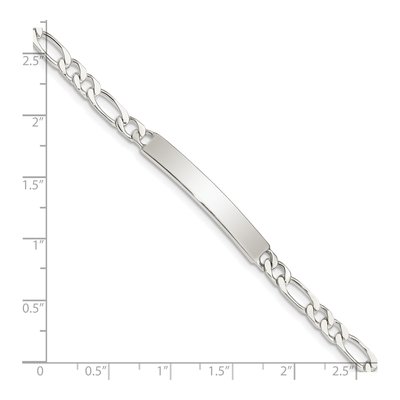 Sterling Silver Figaro ID Bracelet – view 5