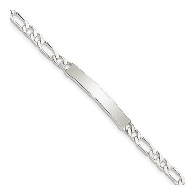 Sterling Silver Figaro ID Bracelet