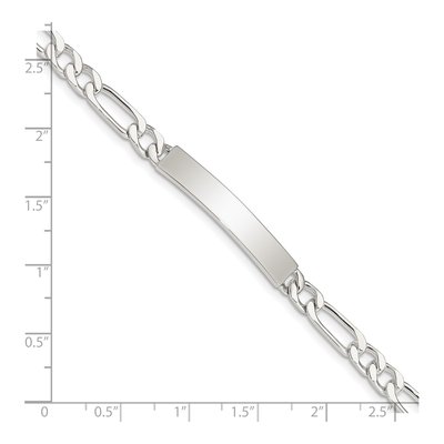 Sterling Silver Engravable Figaro ID Bracelet – view 5