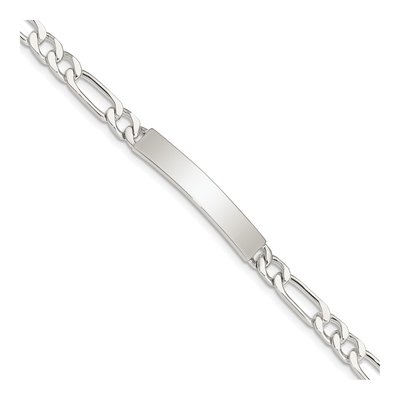 Sterling Silver Figaro ID Bracelet