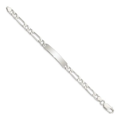 Sterling Silver Figaro ID Bracelet – view 3