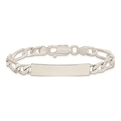Sterling Silver Figaro ID Bracelet – view 4