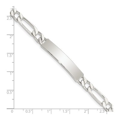Sterling Silver Figaro ID Bracelet – view 5