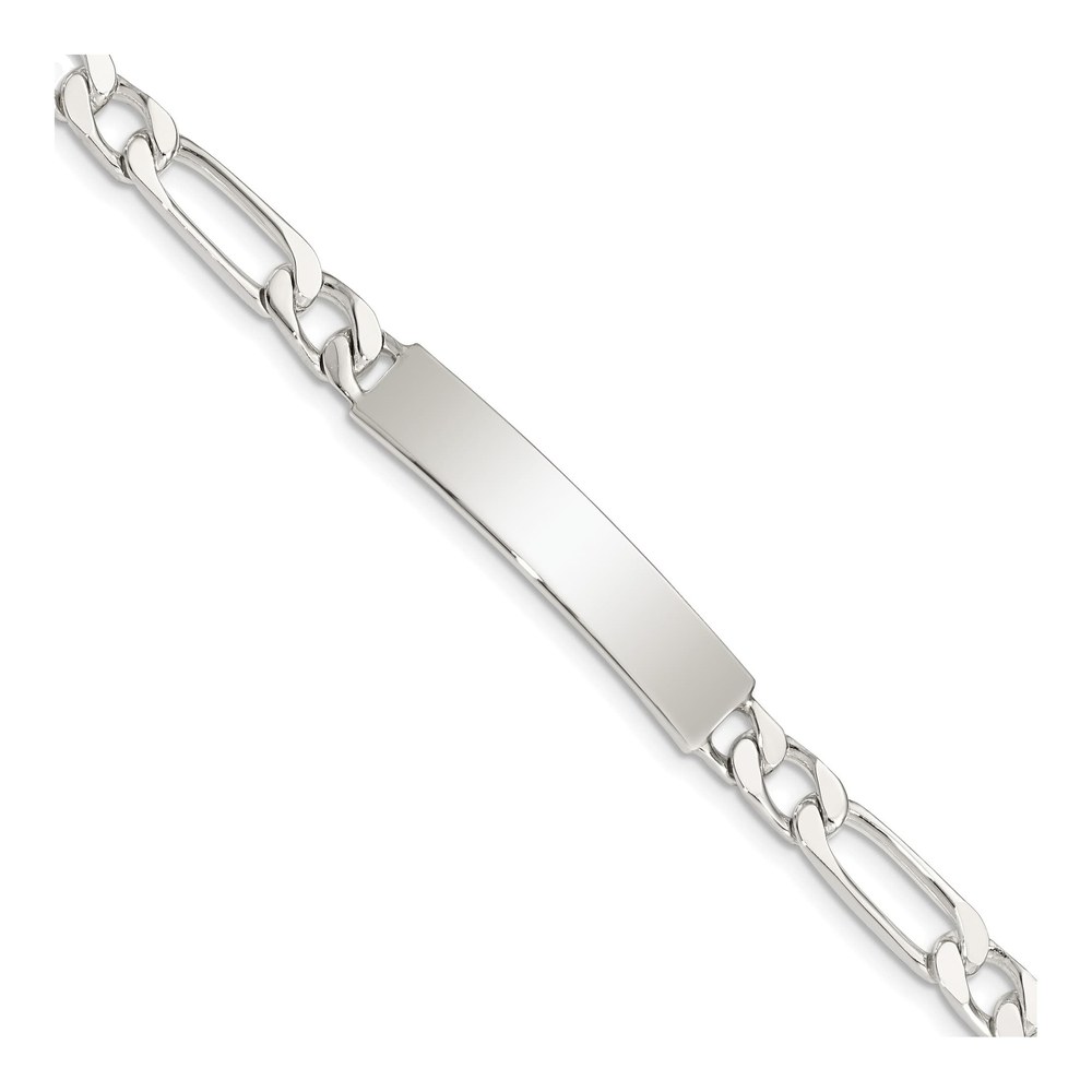 Sterling Silver Figaro ID Bracelet