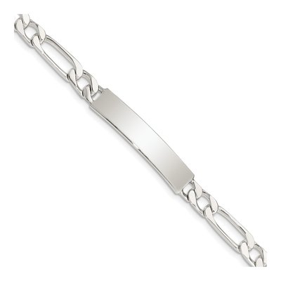 Sterling Silver Figaro ID Bracelet
