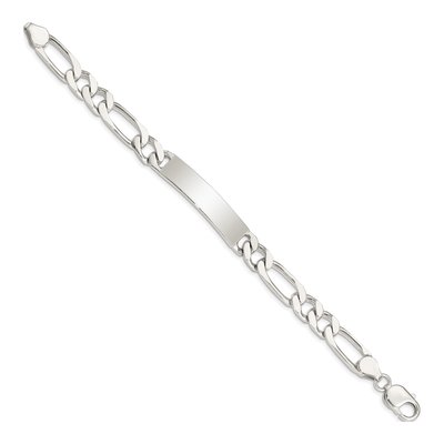 Sterling Silver Figaro ID Bracelet – view 4