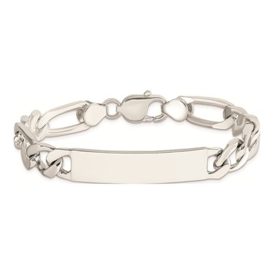 Sterling Silver Figaro ID Bracelet – view 5