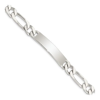 Sterling Silver Figaro ID Bracelet